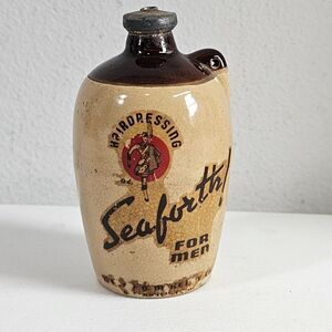 Vintage Seaforth Men's Hair‎ Dressing Bottle Jug 4" Bathroom Home Decor